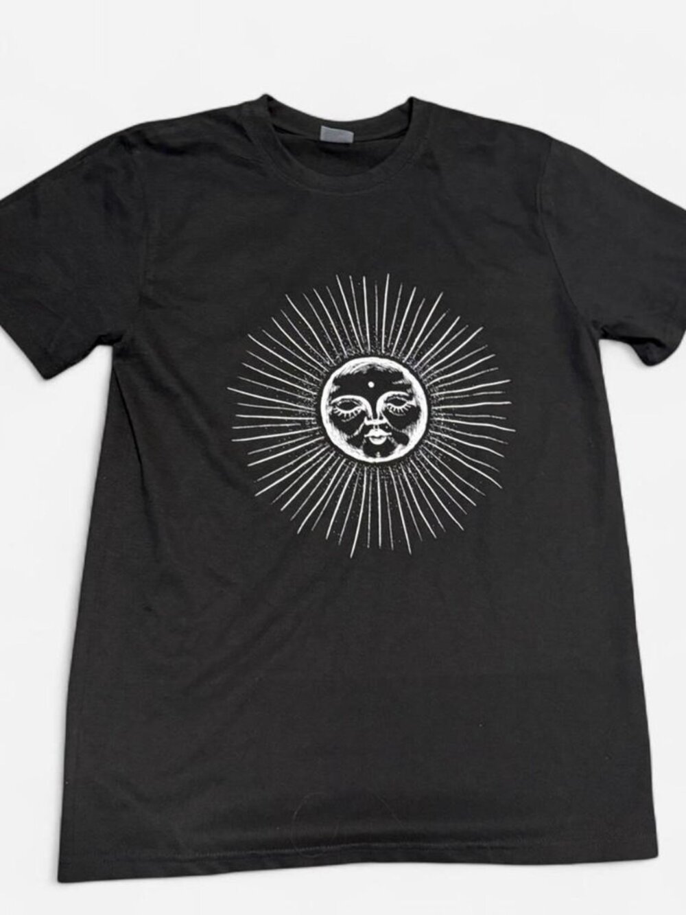 Celestial Sun Moon Graphic Tee Small Black Mystic Shirt